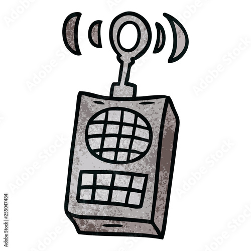 textured cartoon doodle of a walkie talkie