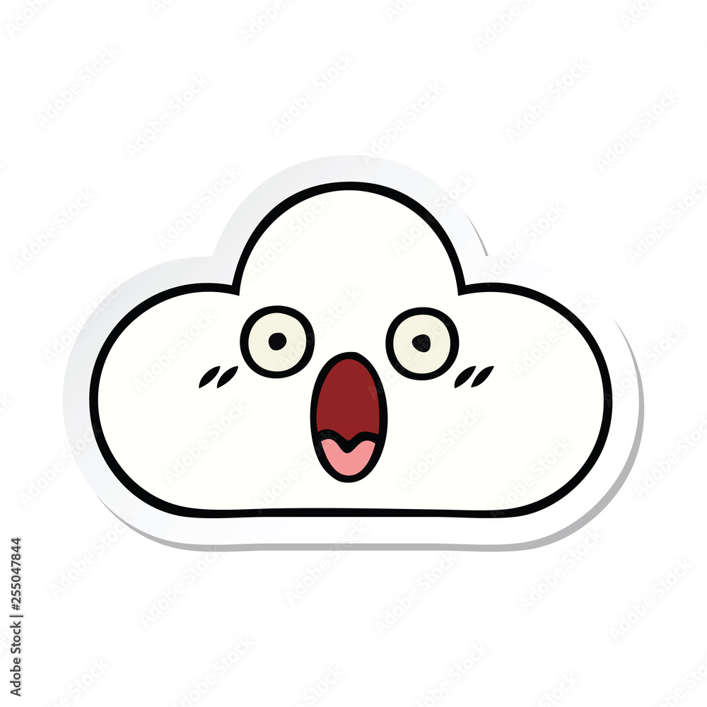 sticker of a cute cartoon white cloud sticker of a cute cartoon white cloud