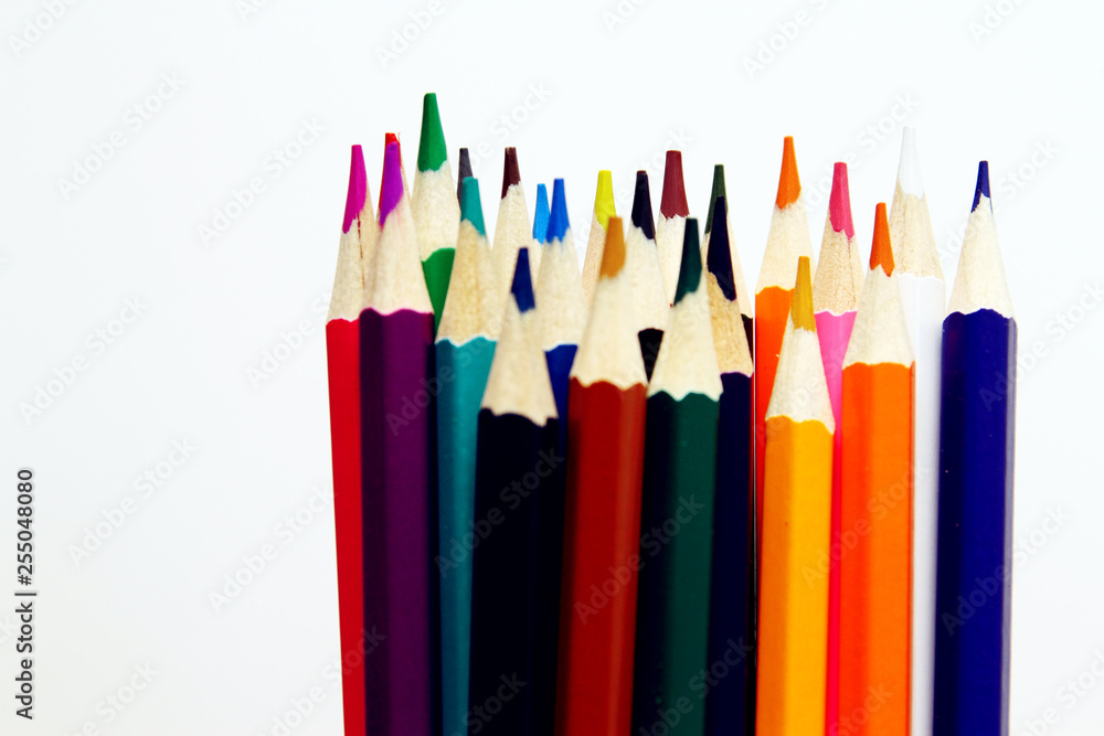 Wooden pencils background