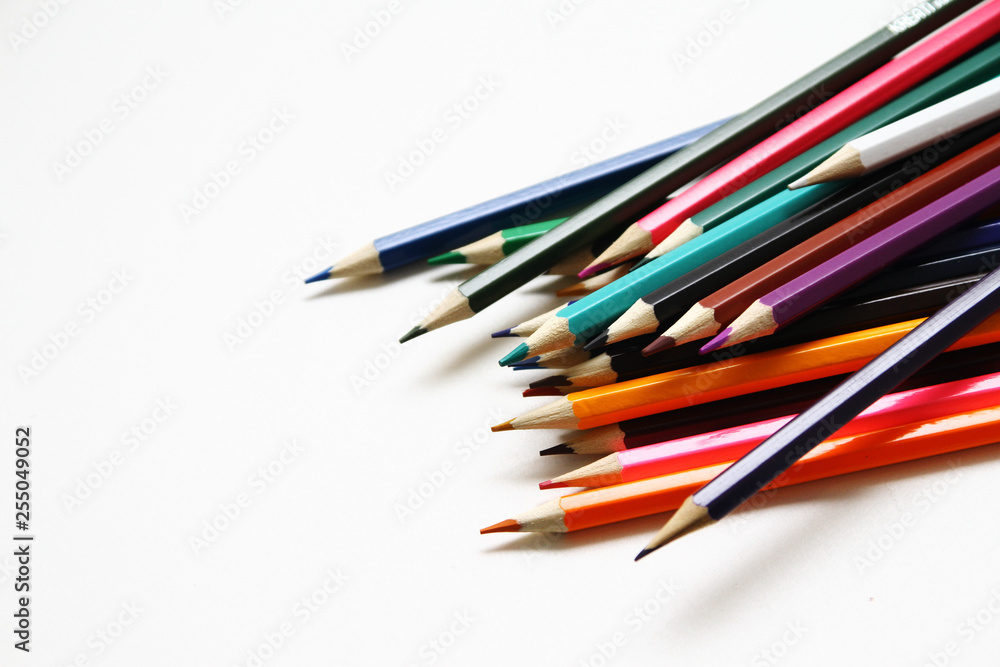 Wooden pencils background