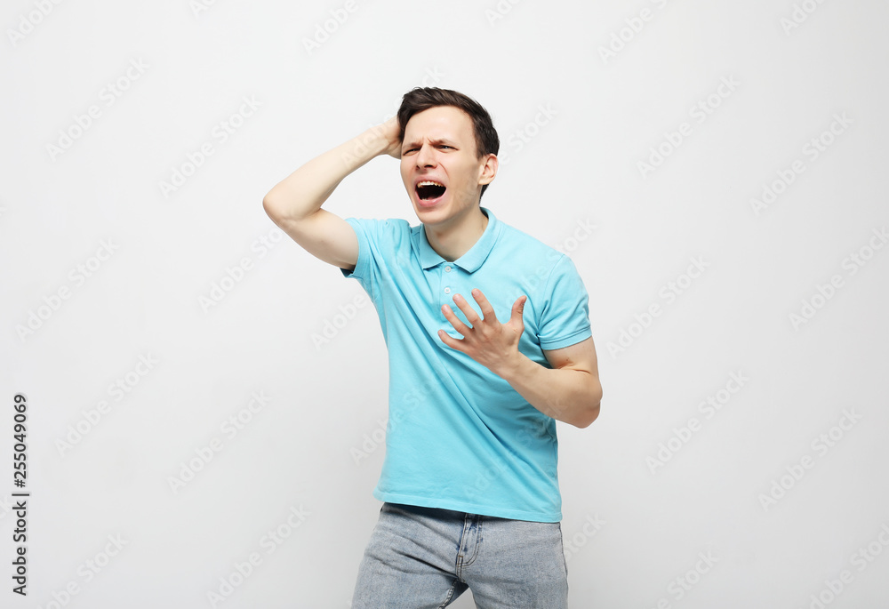 Successful emotional young caucasian male creaming Yes Successful emotional young caucasian male creaming Yes