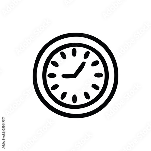 line drawing cartoon wall clock