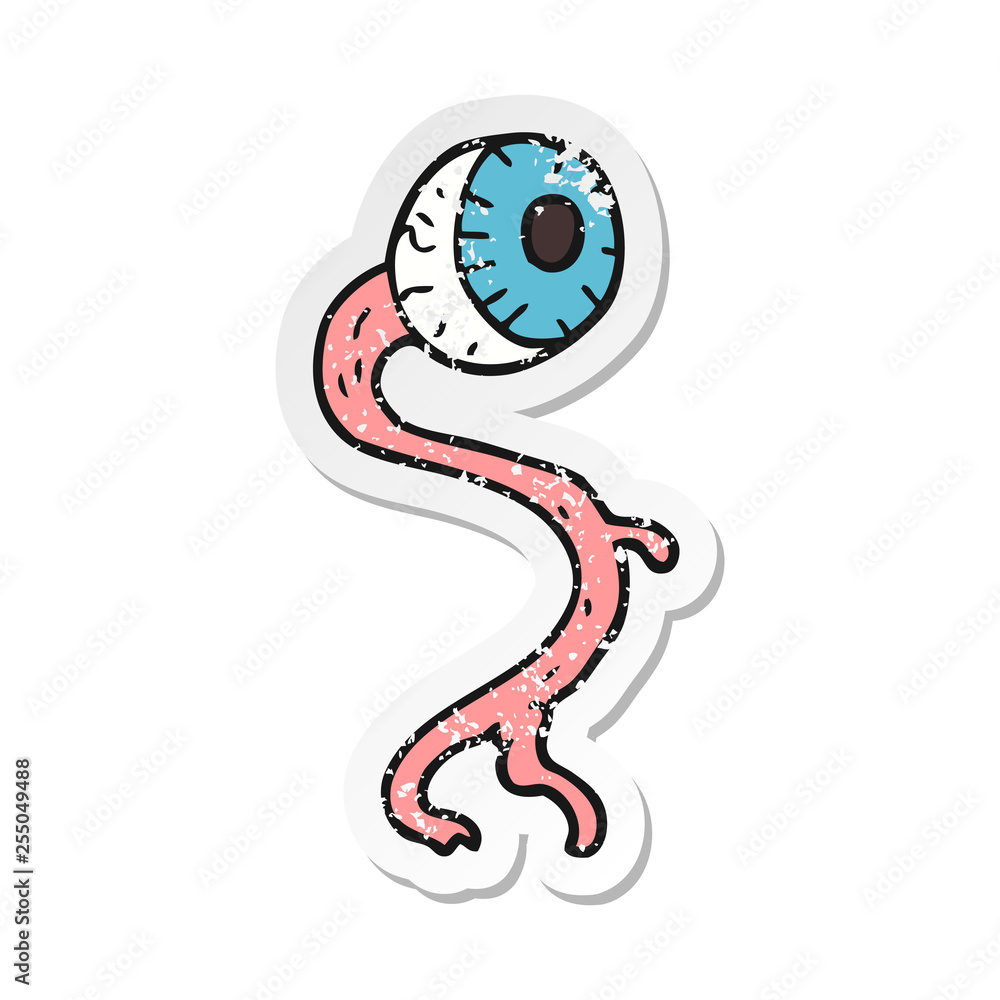 Fototapeta premium retro distressed sticker of a gross cartoon eyeball