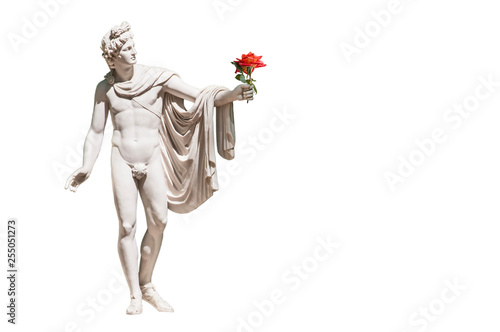 Statue of Apollo Belvedere isolated on white