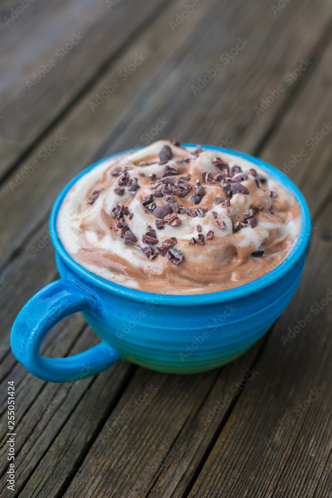 Chocolate and vanilla ice cream smoothie bowl Chocolate and vanilla ice cream smoothie bowl