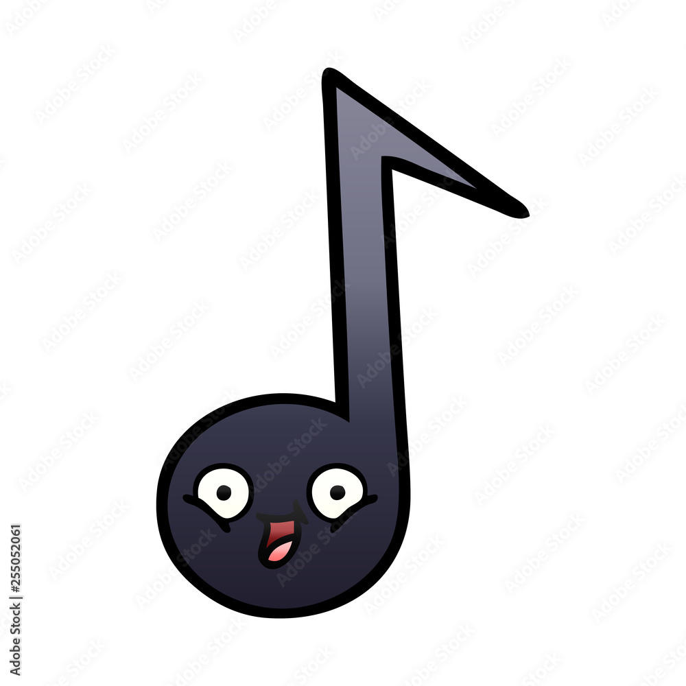gradient shaded cartoon musical note gradient shaded cartoon musical note