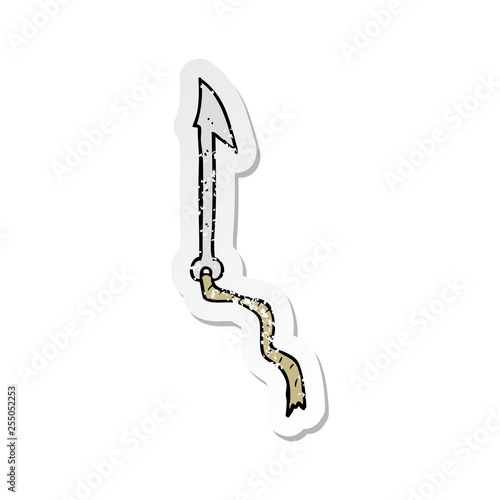retro distressed sticker of a cartoon harpoon