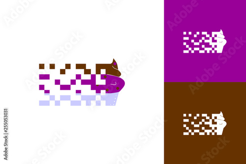 Pixel Fast Food Logo Inspiration Template