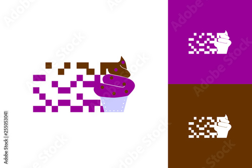 Pixel Fast Food Logo Inspiration Template