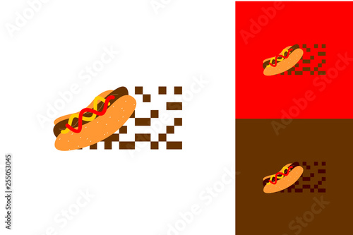 Pixel Fast Food Logo Inspiration Template