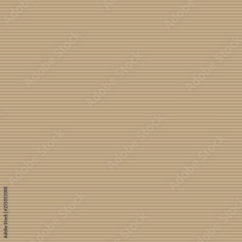 Fototapeta Naklejka Na Ścianę i Meble -  Brown cardboard background with corrugated texture. Packaging paper with wavy texture vector illustration. Backdrop for art work design or add text message. Vintage cardboard seamless pattern