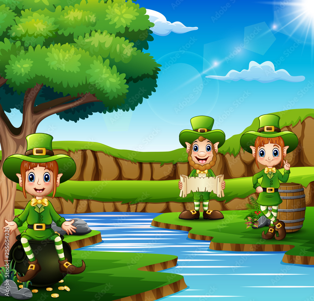 Naklejka premium St Patrick or Saint Patrick s exulting in the park
