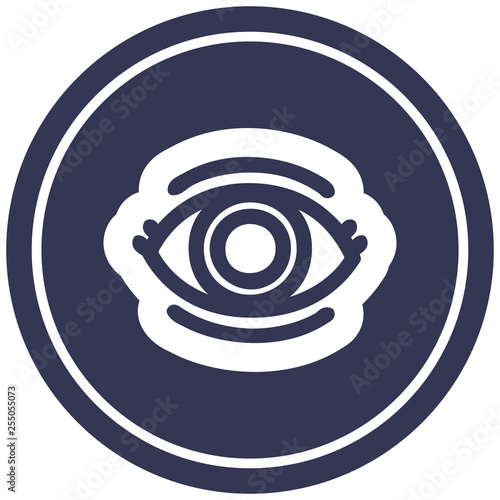 staring eye circular icon