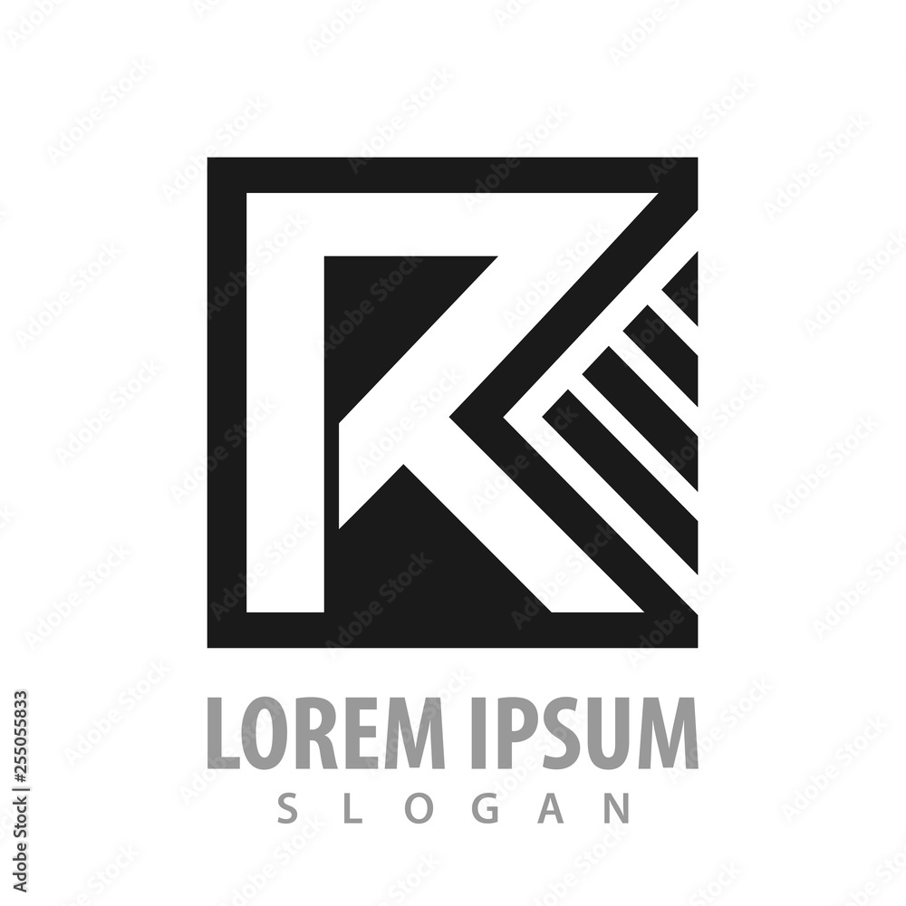 Square letter R concept design. Symbol graphic template element vector Square letter R concept design. Symbol graphic template element vector