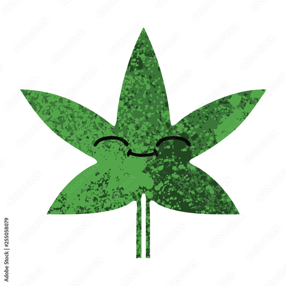 retro illustration style cartoon marijuana leaf retro illustration style cartoon marijuana leaf
