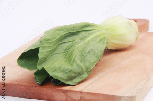 choy sum isolated white background