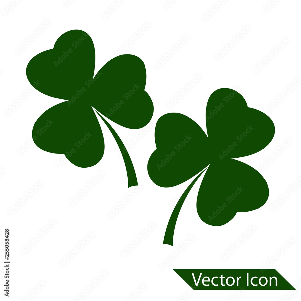 3 Leaf clover sign icon. Saint patrick symbol. Ecology concept. Flat design, Web site page and mobile app design vector element. vector icon 3 Leaf clover sign icon. Saint patrick symbol. Ecology concept. Flat design, Web site page and mobile app design vector element. vector icon