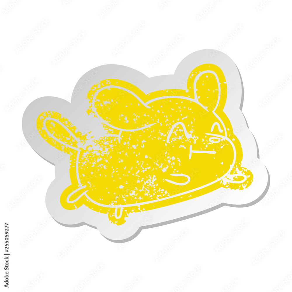 distressed old sticker kawaii of a cute dog distressed old sticker kawaii of a cute dog