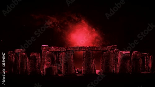 4K particular detailed stonehenge computer demostration