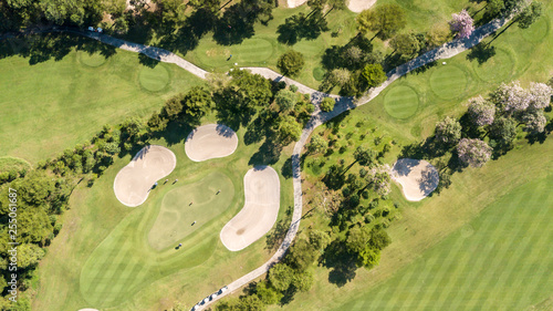 aerial view of golf course