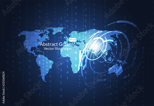 Global network connection. World map point and line composition concept of global business. Vector Illustration