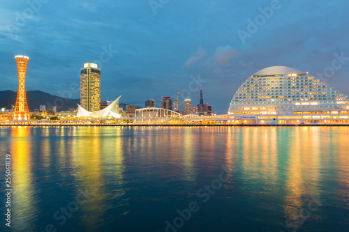 Cityscape view of Skyline and Port of Kobe Tower Kansai Japan, Japan city skyline.