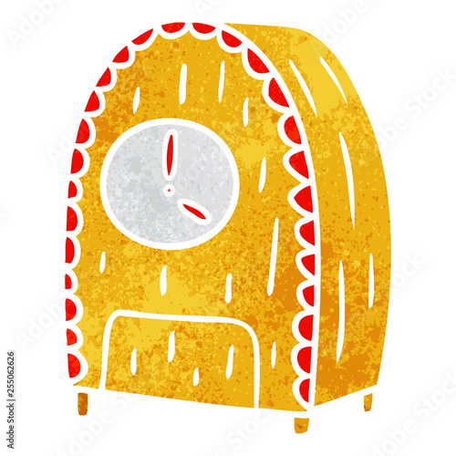retro cartoon doodle of an old fashioned clock