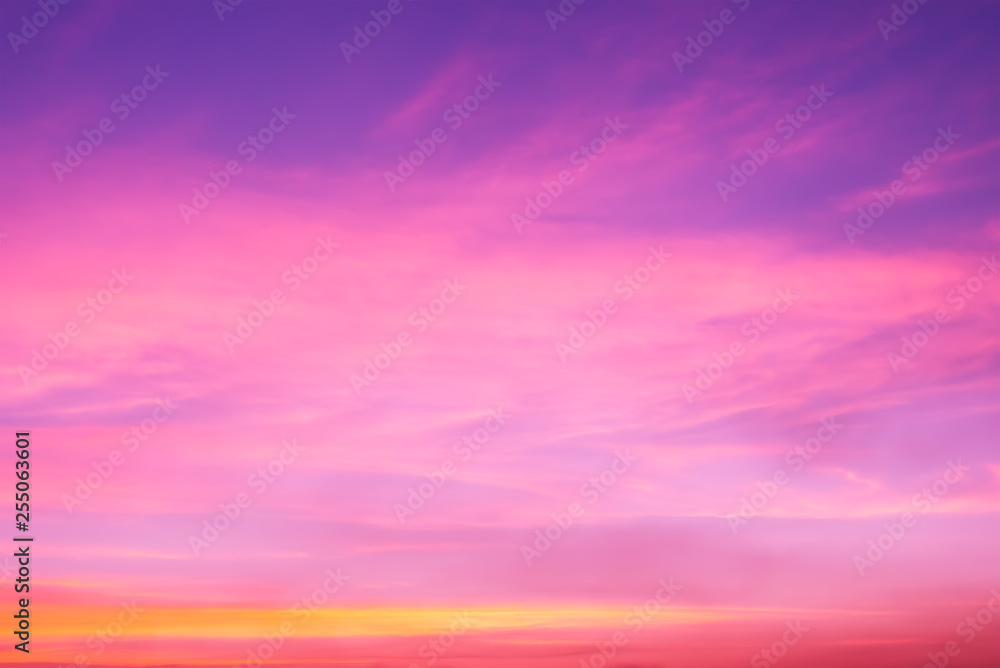 Abstract background with colorful sky and clouds with copy space for text or image