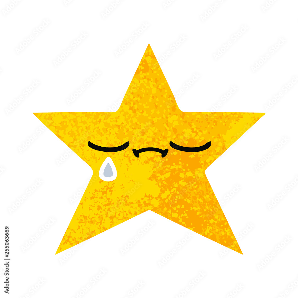 retro illustration style cartoon gold star retro illustration style cartoon gold star