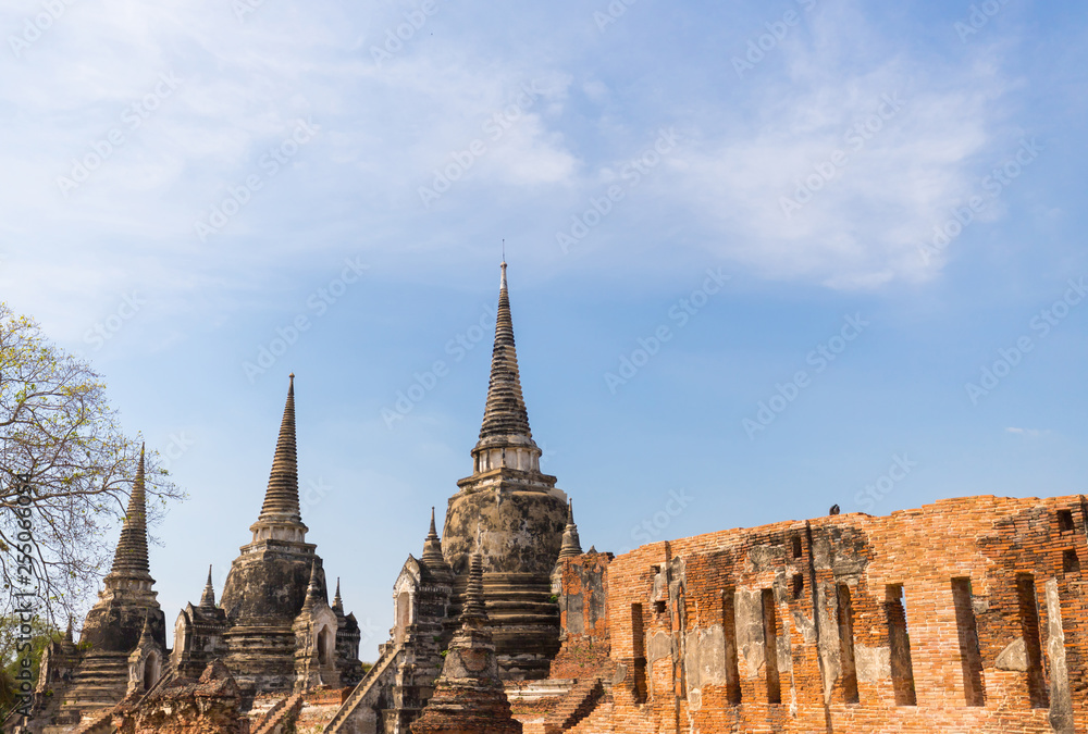 Ayutthaya historical park covers the ruins of the old city of Ayutthaya,  Wat phra si sanphet.
