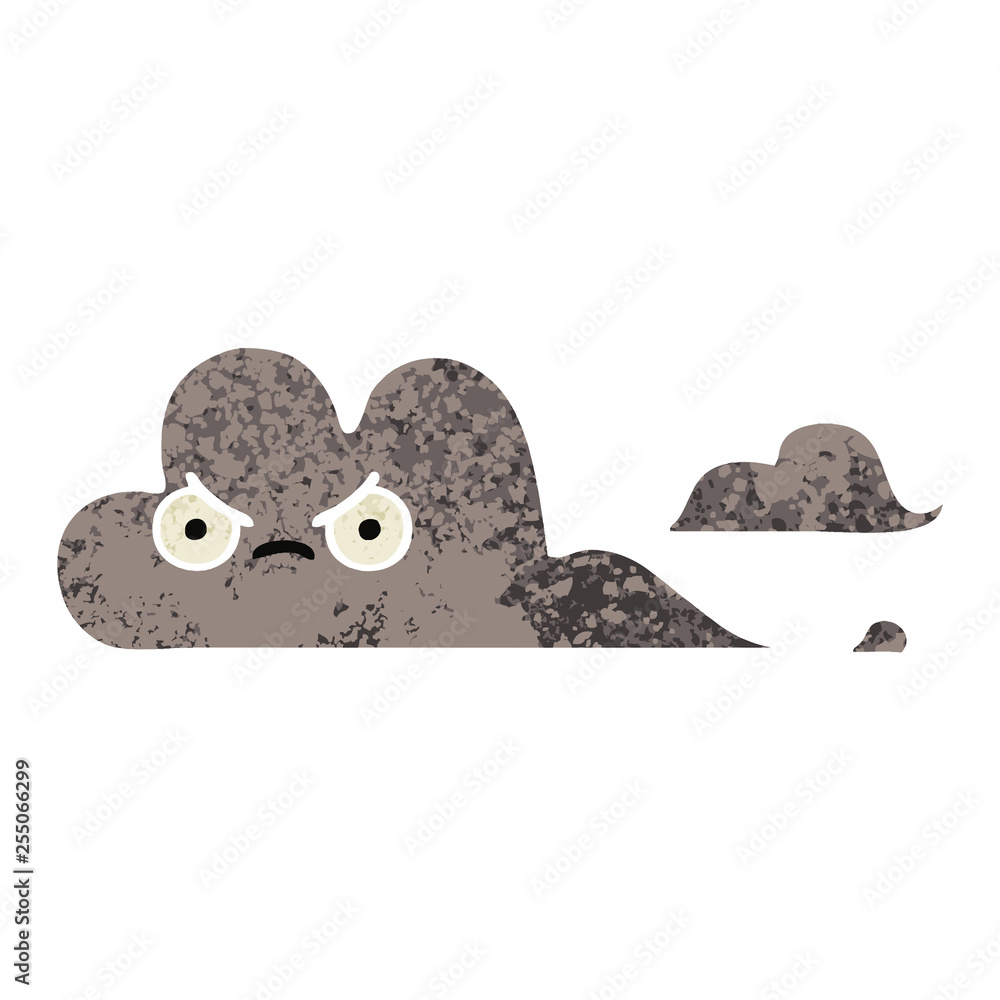 Obraz premium retro illustration style cartoon storm cloud