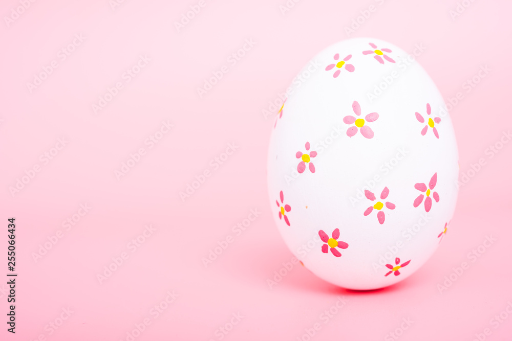 Beautiful Easter White egg color on pink Beautiful Easter White egg color on pink