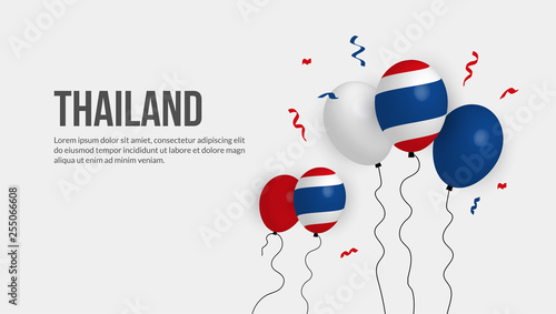 .Realistic ballon of thailand flag background.