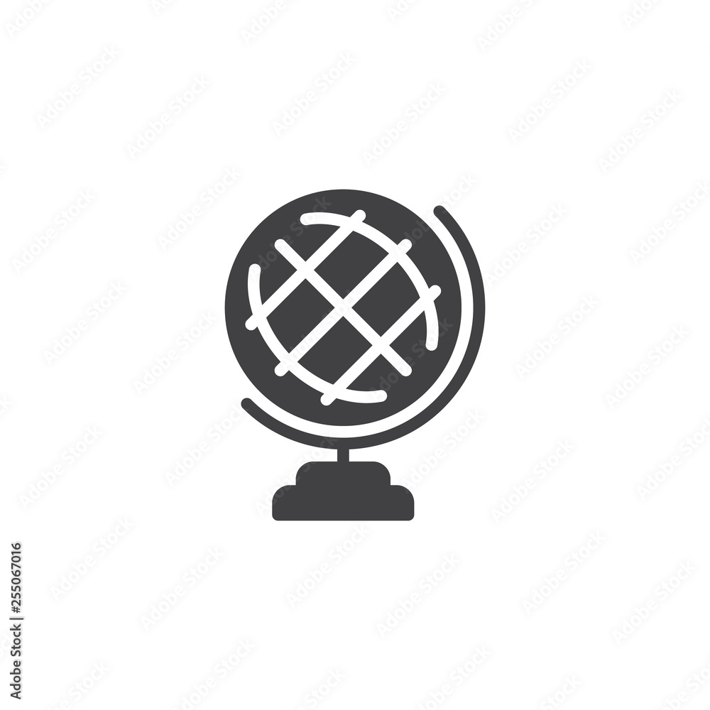 Earth globe vector icon. filled flat sign for mobile concept and web design. Geography globe glyph icon. Symbol, logo illustration. Pixel perfect vector graphics Earth globe vector icon. filled flat sign for mobile concept and web design. Geography globe glyph icon. Symbol, logo illustration. Pixel perfect vector graphics