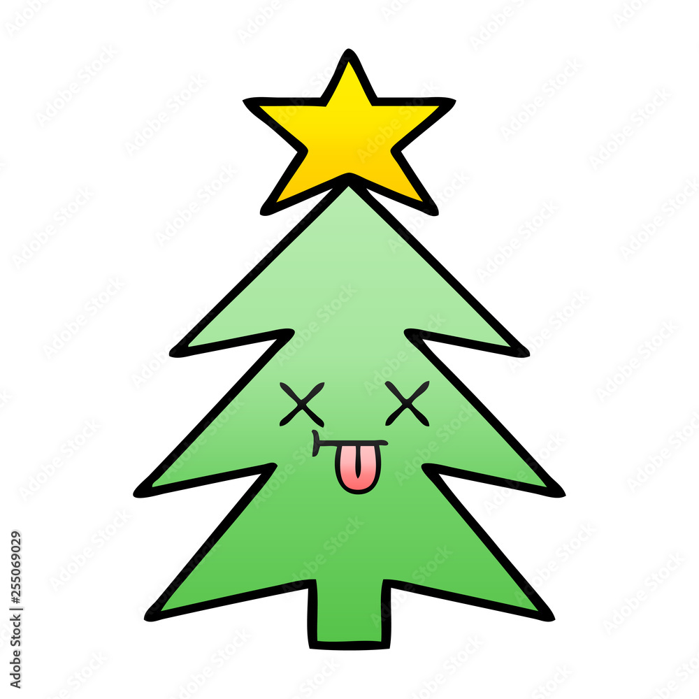gradient shaded cartoon christmas tree gradient shaded cartoon christmas tree