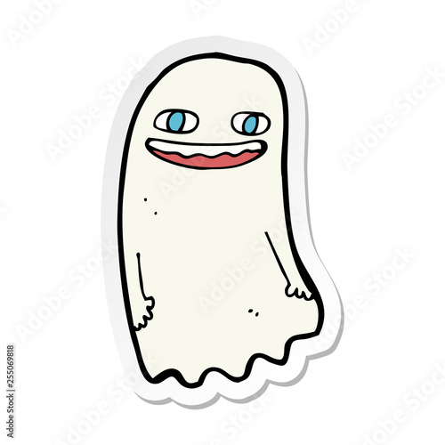 sticker of a funny cartoon ghost