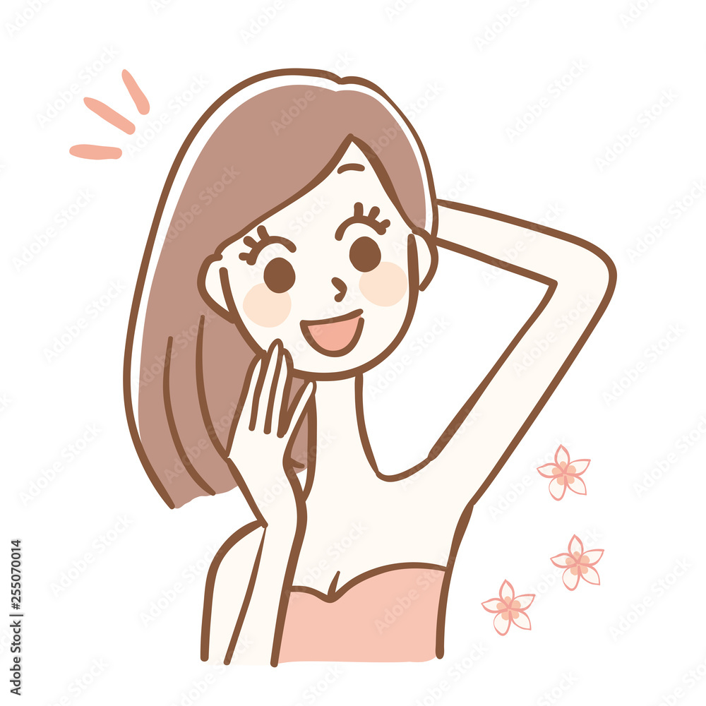 脇の下　フローラルの香り　女性