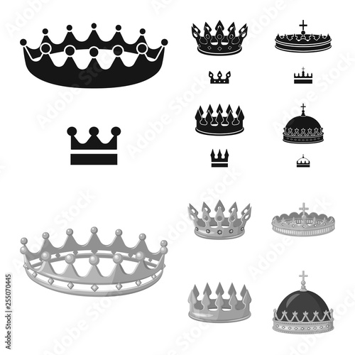 Isolated object of medieval and nobility logo. Set of medieval and monarchy stock vector illustration.