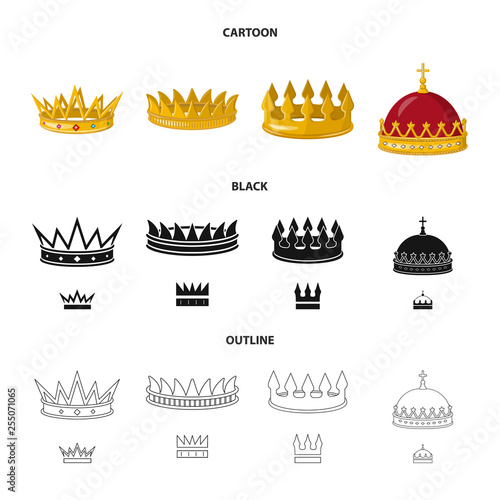 Isolated object of medieval and nobility icon. Set of medieval and monarchy stock vector illustration.