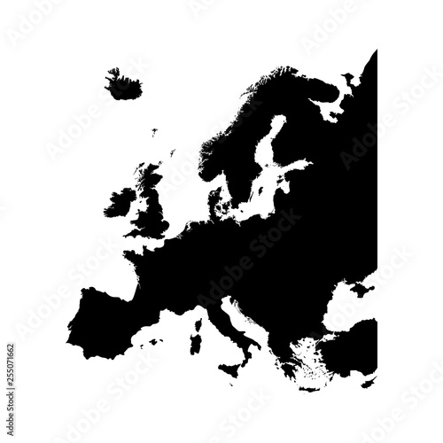 Vector illustration with simplified map of European Scandinavian states (Finland, Norway, Sweden). White silhouettes, black outline and background