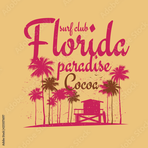Abstract Florida surf beach poster