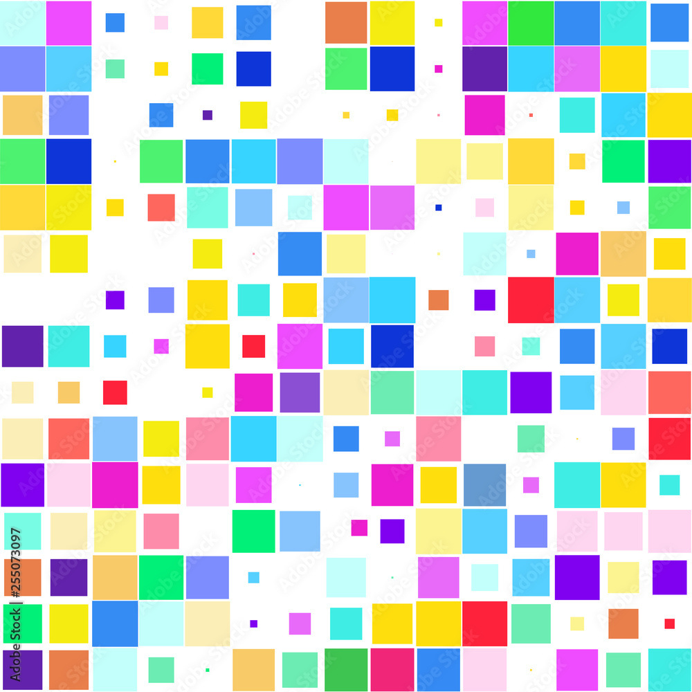 Mosaic of a bright colorful squares on a white background. Mosaic of a bright colorful squares on a white background.