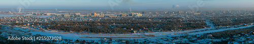 Panorama view on the city at sunset, Yakutsk, Yakutia, Russia