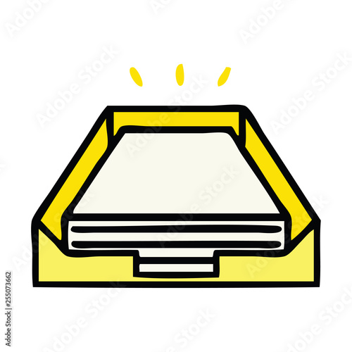 cute cartoon paper stack in tray