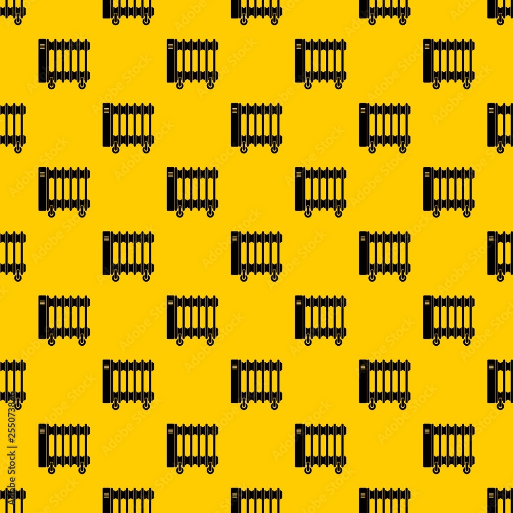 Oil electric heater on wheels pattern seamless vector repeat geometric yellow for any design Oil electric heater on wheels pattern seamless vector repeat geometric yellow for any design
