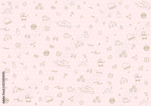 手描き　ベビーグッズ　背景