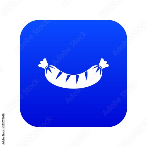 Grilled sausage icon digital blue for any design isolated on white vector illustration