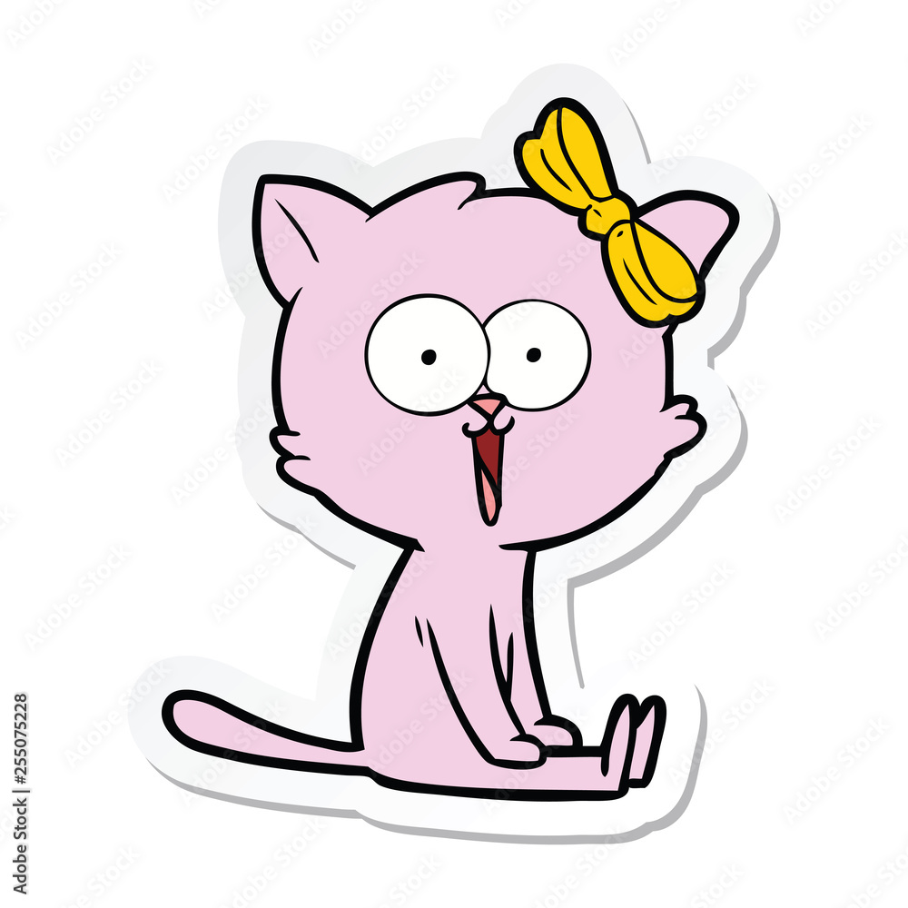 sticker of a cartoon cat sticker of a cartoon cat