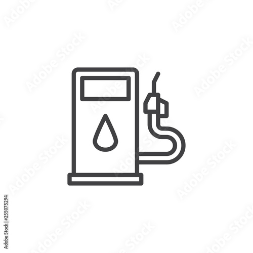 Gas station line icon. linear style sign for mobile concept and web design. Gas pump outline vector icon. Symbol, logo illustration. Pixel perfect vector graphics