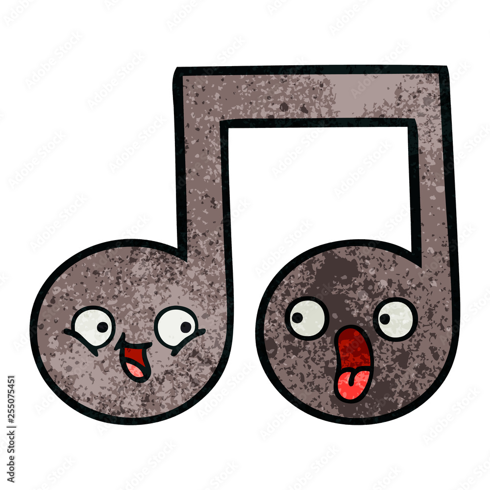 retro grunge texture cartoon musical note retro grunge texture cartoon musical note